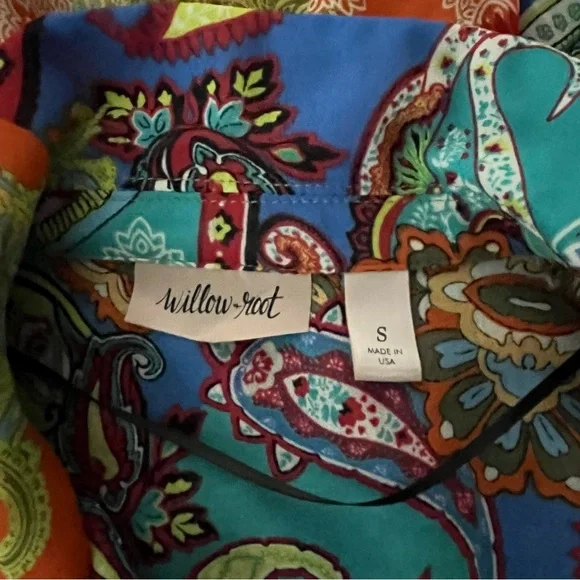 WILLOW & ROOT Mixed Paisley Print Chiffon Blouse, Sz S - Picture 13 of 13